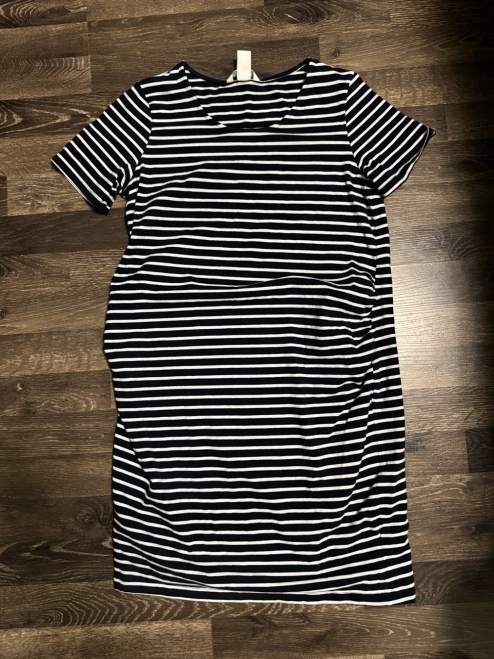 Navy and White Striped maternity Dress